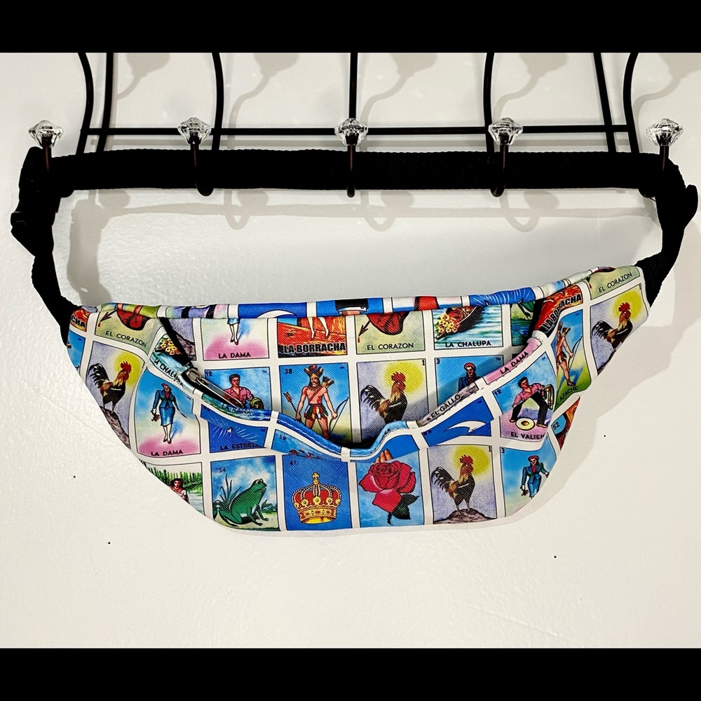 Loteria Fanny Pack Pool Party Travel Bag Waist Pouch Wallet Mexican